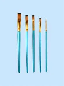 10PCS/5PCS Four Season Universal 10 Round Flat Head Pointed Brush Nylon Hair Artist Acrylic Paint Brush Suitable For Acrylic Oil Painting Watercolor, Facial Nail Art, Micro Section Painting And Rock Painting, Black Oil Painting Brush Red Pole Nylon Hair Oil Painting Brush Watercolor Brush Watercolor Brush Children's Painting Brush Macaron Color Matching Halloween Party Painting Tool Gift