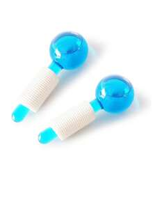2 pièces Boule de massage en cristal transparent avec design de fleur de baguette magique pour compression chaude/froide, boule de massage énergétique, masseur facial avec paillettes, soulage l'inconfort, beauté, soins de la peau, spa, soins personnels, outils de soins de la peau, soins du visage, fournitures d'esthéticienne, massage, outil de massage du visage, rouleau de glace, rouleau de glace pour le visage