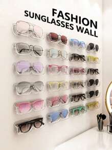 1/2/4pcs Glasses Storage Box Wall-Mounted Without Punching For Decoration, Placed On The Myopic Sun Wall To Display High-End Sunglasses Storage Rack