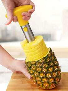 1 Set Stainless Steel Pineapple Corer, Slicer, Peeler, Core Remover, Pineapple Preparation Tools, Durable Kitchen Gadgets For Fresh Pineapple, Stainless Steel Pineapple Slicer, Note: If No Black Color, Other Random Colors Will Be Sent (Color And Style Randomly)