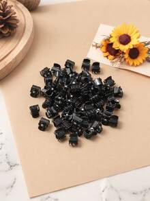 50个/包 随机颜色 女士黑色迷你发夹 发饰 优雅发爪 女士爪夹