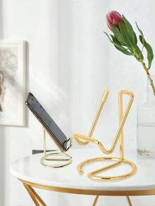 Dual-Purpose Metal Card Holder & Desktop Phone Stand, Iron Alloy Phone Holder Suitable For Living Room, Bedroom, Desk, Study