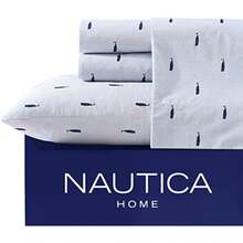 - Full Size Sheet Sets, Cotton Percale Bedding, Crisp & Cool, Coastal - 1 - 查看 1