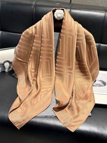 1 pieza Bufanda de mujer minimalista con estampado geométrico brillante, chal suave elegante, hijab, chal, pañuelo de cabeza perfecto para todas las estaciones, protección UV ligera
