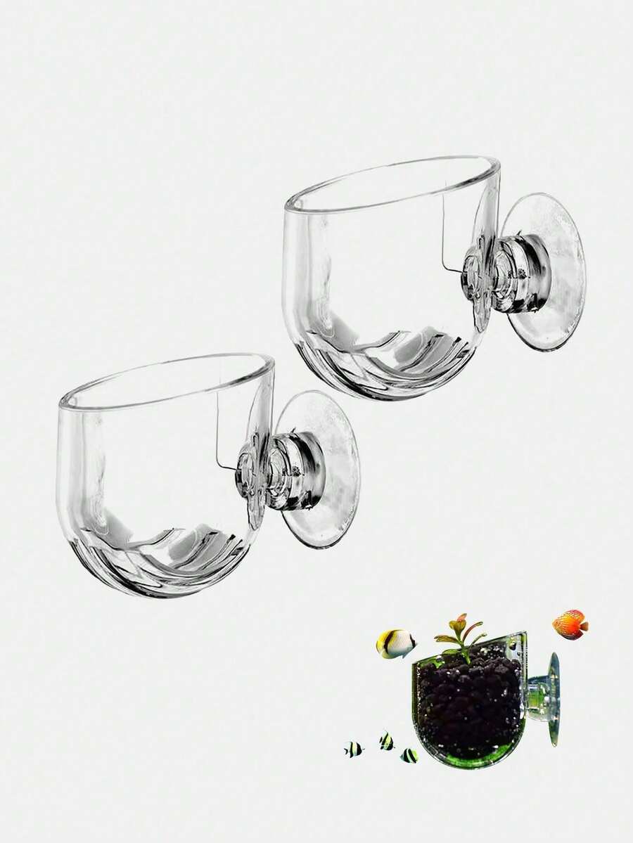 塑料鱼缸装饰杯，适合盛放小石头和食物 - 彩色 - 查看 1