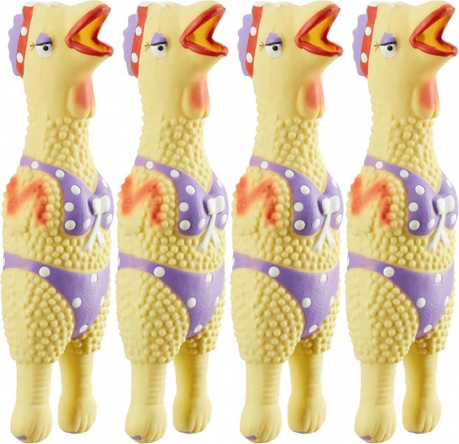 Outward Hound By Charming Pet Squawkers Earl Latex Squeaky Rubber Chicken Dog Toy, Funny Interactive Holiday Toy For Dogs, Large Size - 亨麗埃塔.斯莫爾 - 查看 1