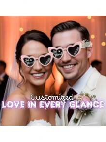 Lunettes à la mode personnalisées en forme de cœur avec texte/logo personnalisé - Accessoires de fête dégradés rose et violet, idéales pour les mariages, anniversaires et cérémonies de remise de diplômes - Cadeaux créatifs pour elle, petite amie, maman, amis, jolies lunettes, cérémonies de remise de diplômes, lunettes à la mode, plastique durable, lunettes originales, organisateurs d'événements, petits cadeaux de mariage, designs intéressants, montures légères, lunettes amusantes, cadeaux pour mamans