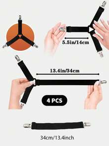2 piezas/4 piezas - Sujetadores triangulares ajustables para sábanas de cama, sujetadores elásticos para esquinas del colchón, broches para funda de colchón, cintas de suspensión