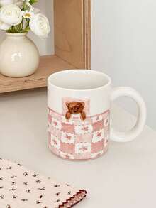 Cartoon Coffee Cup Ceramic Water Mug, Cute Creative Office Home Breakfast Oatmeal Milk Cup - Multicolor - View 11