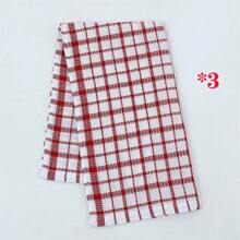 1/3/6/9 Stück Set karierte rote & weiße Küchentücher, weicher Polyesterstoff, modernes fantasie Design, maschinenwaschbar, rechteckige Geschirrtücher, geeignet für Heim-Dekoration und Geschenkideen