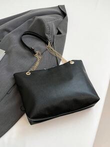 1个涤纶鹿图案装饰大容量拉链单肩手提包，适合女性日常使用