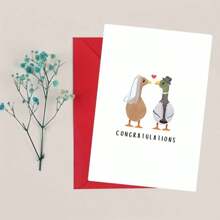 1 Stück Hochzeitsglückwunschkarte, geeignet für Neuvermählte, Braut, Bräutigam, glückliche Paare, Hochzeitsgeschenkkarte, Schulmaterial, Schulanfang