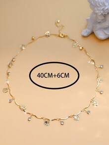 KKCOLA 1 件时尚心形吊坠项链（随机放置水钻镶嵌心形