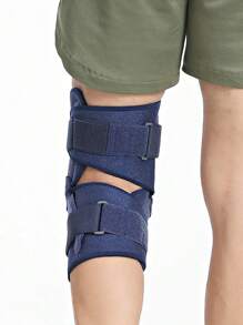 1 PC- Open Adjustable Hinge Knee Pad, Two Fixed Straps, Double- Sided Hinges& Silicone Gasket- Stable Knee Brace For Men& Women, Knee Stable Support For Running, Fitness, Exercise, Workout- Blue