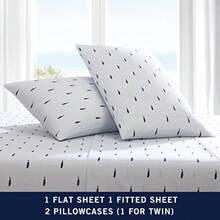 - Full Size Sheet Sets, Cotton Percale Bedding, Crisp & Cool, Coastal - 1 - 查看 6