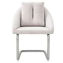 Sedie girevoli in velluto, set da 6 con cuscini, design lussuoso con gambe curve, per sala da pranzo, soggiorno, camera da letto, beige