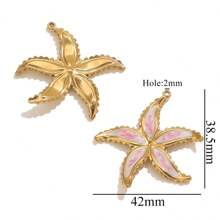 1/3 Stücke 304 Edelstahl modischer und einfacher Emaille Tropföl Seestern Muschel Anhänger DIY Halskette Ohrringe Schmuckzubehör für den täglichen Gebrauch und als Geschenk