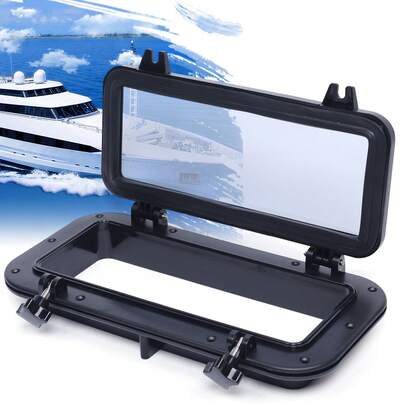 kangten Square Porthole Boat Yacht Anti Ultraviolet Portlight Window Port Hole Glass 4mm