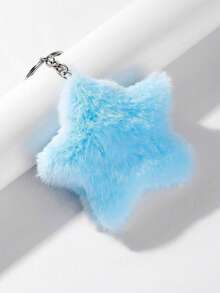 新款DIY手工可爱粉色蓬松星星钥匙扣，蓝色蓬松五角星包包装饰挂件，情侣星星钥匙扣，节日商务发布会创意小礼物 - 彩色 - 查看 7