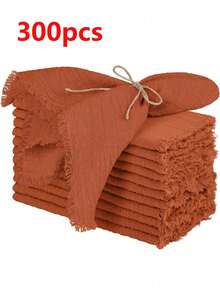 Modern Minimalist Romantic Fresh Fringe Cloth Napkin, Skin-Friendly Absorbent Wedding Party Decor Cloth Napkin For Restaurant, Kitchen, Dining Table - Orange - View 11