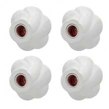 CILIA 1/2/4pcs,Lamp Bulb Socket, E26/E27 ,Screw Light Shade,Textured Roundness Petal Embossed Ceiling Bulb Fixing Holder, For Home