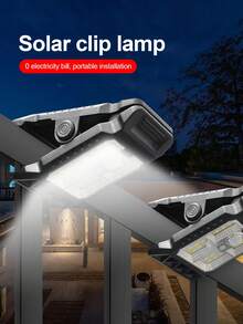 1pc New Solar Wall Light, IP65 Waterproof, Solar Powered Patio Decorative Clip Lamp. Motion Sensor Small Path Light, Easy Install Without Wiring, Auto On From Dusk To Dawn. Happy Holidays, Happy Halloween - Black - View 3