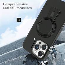 1PC Black Tennis Racket Shaped 360° Rotatable Magnetic Adjustable Horizontal/Vertical Phone Stand, Micro Matte Skin-Friendly TPU Material, Slim Design, Anti-Slip, Anti-Dust, Sweat-Proof, Full Body Protection, Unisex Multifunctional Phone Case Compatible With Iphone 16Pro/16ProMax/16Plus/16/15Pro/15ProMax/15Plus/15/14Pro/14ProMax/14Plus/14/13Pro/13ProMax/13/12Pro/12ProMax/12/11ProMax/11/11Pro Waterproof Shockproof Anti-Fall Scratch Resistant - Black - View 7