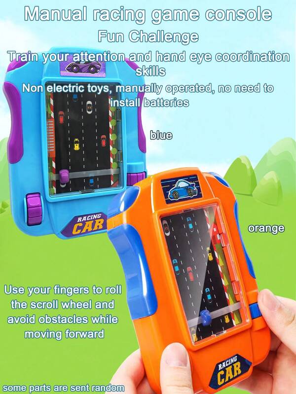 Juguete manual de carreras, juguete manual interesante para aliviar el estrés para niños, máquina de juego simulada de carreras de autos, máquina de juego manual de rodillos, diversión simulada de conducción, juguete de escritorio portátil, juego nostálgico de la infancia, puede ejercitar la flexibilidad de los dedos, juguete de fiesta y ocio, juego de mesa, juguete pequeño sin batería, regalo de cumpleaños/festivo para niños y niñas
