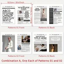 2Pcs English Newspaper Photography Props Fashion Clothing Home Decor Food Photography Background Props Flower Wrapping Paper Atmosphere Decoration Fall Decor - Multicolor - View 10