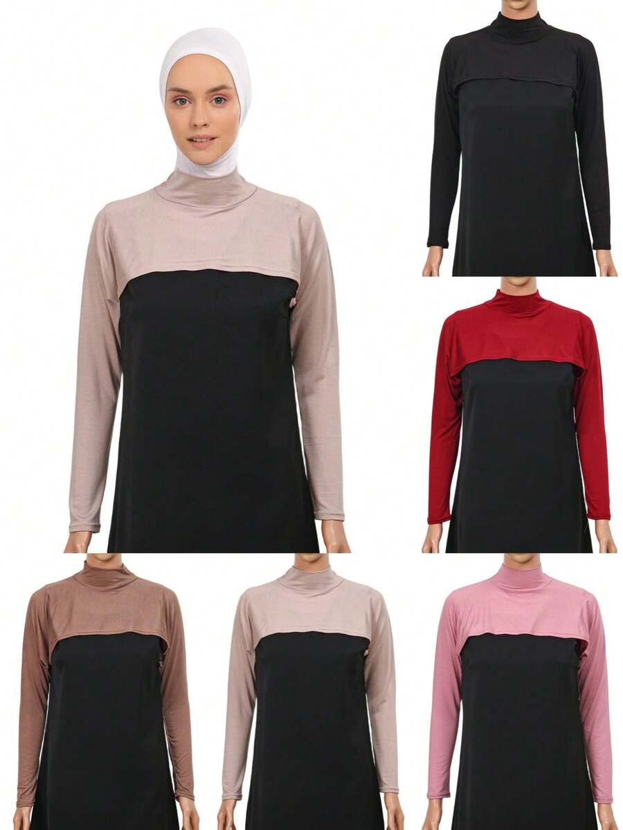 1pc New Shoulder Sleeve Shawl Fashion Versatile Silk-Like Neck Warmer Arm Sleeve For Women For Dress For Christmas Decor - A - View 1
