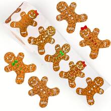 500 piezas de adhesivos de hombrecitos de jengibre navideños - Pegatinas de papel satinado autoadhesivas con detalles de glaseado, posturas y decoraciones surtidas para tarjetas navideñas, envoltorios de regalo, scrapbooking y decoración de fiestas - Adhesivo duradero, diseño festivo alegre, decoraciones de hombrecitos de jengibre para Navidad, artículos esenciales para envolver regalos, decoración temática navideña, calcomanías de fácil uso, adornos estacionales
