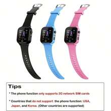 Orologio smart GPS per bambini da 3 a 15 anni, con tracciamento in tempo reale, impermeabile, con funzione di chiamata, SOS, fotocamera, recinzione geografica, pedometro, anti-smarrimento e localizzatore, capacità batteria 400mAh