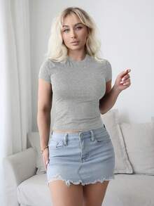 Vaiaye 女士休闲纯色短袖圣诞T恤