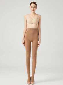 1 Pair Women 120D Sexy Black Tights, Sheer Stockings,Brown Fashionable And Simple Pantyhose Leggings