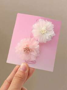 10pcs/Pack Girls' Faux Flower Summer Holiday Accessories, Random Color Plumeria Flower Hair Clips, Hair Pins, Hair Decorations - Multicolor - View 4