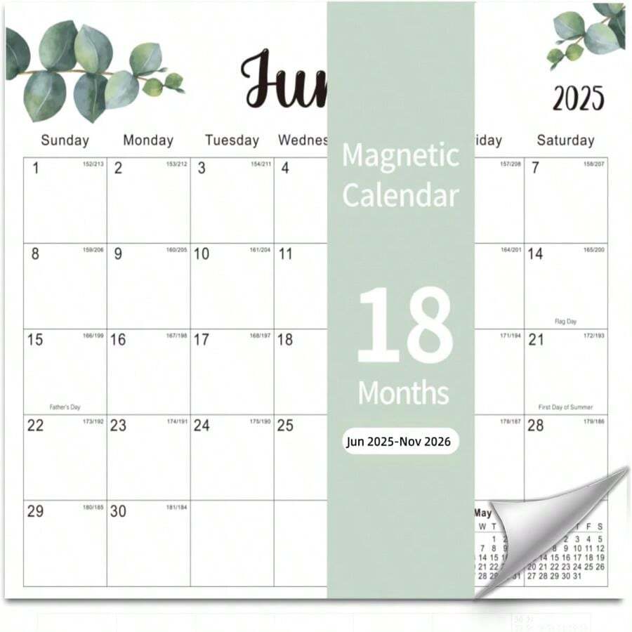 Kuraoyan 20252026 Fridge Calendar 18 Monthly