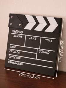 1pc Wooden Movie Clapperboard, Black & White Wooden Director's Film Editing Action Scene Clapper Board, Creative Desktop Decor, Photography Prop, Suitable For Room, Home, Festival, Celebration, Indoor & Outdoor Use, 7.9x7.9 Inches, 20x20 Cm - Multicolor - View 11