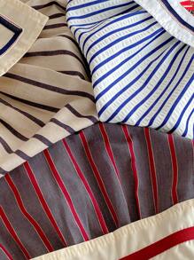 Infant & Toddler Girls' Korean Style Navy Collar Striped Dress, Summer