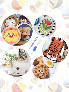 1 套 DIY 刺绣打孔针套件带收纳盒、刺绣笔、衣服刺绣针缝纫工具（颜色随机） - 彩色 - 查看 5