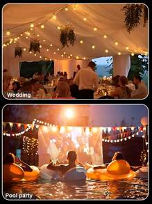 1 pieza Luces solares de bola de cristal con 8 modos, 100/50/20 LED, luces de hadas para exteriores para jardín, patio, camping, fiesta de cumpleaños, vuelta al colegio, boda, Halloween, celebraciones festivas