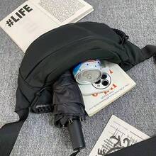 1 件时尚大容量斜挎胸包，时尚百搭日常尼龙男女通用腰包和单肩包，可调节肩带，多功能斜挎包，适合徒步旅行、户外登山、健身跑步、日常通勤、购物、度假、上学、露营等场合。男士胸包、女士包、斜挎包，多种颜色可选 - 黑色 - 查看 3