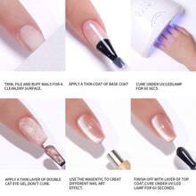 XEIJAYI 1PC Blueberry Cat Eye Gel Nail Polish, UV LED Curing, Long-Acting Fast Drying Nail Art Gel - Ideal Gift For Women For Spring And Summer
