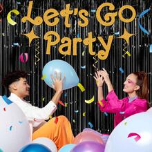 Black Tassel Curtains, Party Ribbons, 3.3 X 8.3 Feet, Aluminum Foil Tassel Background Curtains, Suitable For Birthday Weddings, Brides, Halloween Decorations, Metal Ribbons, Black Party Decorations, Door Ribbons - Black - View 7