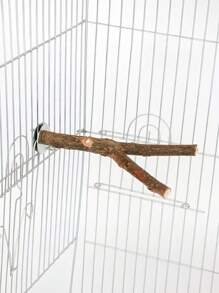 1 pieza Perchan de horquilla de madera de fruta natural, juguete rascador de doble horquilla de rama de árbol para loros, suministros inteligentes para pájaros, accesorio de jaula de pájaros, juguete para loros (Los árboles frutales crecen de forma natural, las formas varían; los tamaños y pesos pueden variar ligeramente)