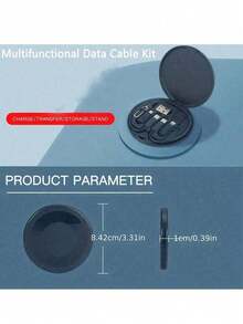 Multifunctional Data Cable Kit With Charging Storage Box, 60W Fast Charging, Can Be Used As A Mobile Phone Model Holder Simple Portable Charging Cable Adapter Kit, USB Lightning Adapter Adapter Kit College Dorm Essentials Travel Essentials Travel Accessories Travel Must Haves Beach Vacation Summer Holiday School Accessories Back To School Supplies Stuff Charger Case Power Bank Phone Charger Digital Camera Accessories - Multicolor - View 5