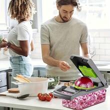 16-In-1 Manual Multi-Function Vegetable Chopper Set, Includes 8 Blades, Container, Peeler And Strainer, Easy Cooking Preparation, Professional For Cutting Onion, Carrot And Garlic, Kitchen Supplies Father's Day Gift - Multicolor - View 7