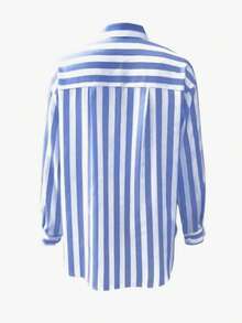 Women 2025 Summer Long Sleeve Tops Work Blouses Vacation Outfits Spring Clothes - Blue - View 4