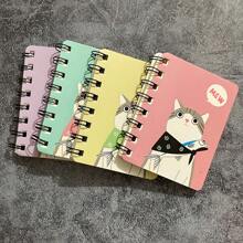 4/可爱猫咪图案卡通记事本，80行内页，搞怪猫咪风格设计，可爱猫咪封面，小巧易携带，非常适合日常笔记和办公用品