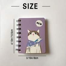 4/可爱猫咪图案卡通记事本，80行内页，搞怪猫咪风格设计，可爱猫咪封面，小巧易携带，非常适合日常笔记和办公用品