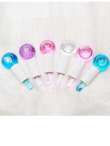 2 pièces Boule de massage en cristal transparent avec design de fleur de baguette magique pour compression chaude/froide, boule de massage énergétique, masseur facial avec paillettes, soulage l'inconfort, beauté, soins de la peau, spa, soins personnels, outils de soins de la peau, soins du visage, fournitures d'esthéticienne, massage, outil de massage du visage, rouleau de glace, rouleau de glace pour le visage